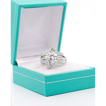3.03 Carat Old-European Cut IGI Certified CVD Lab Diamond Solitaire Ring and Diamond Jacket Engagement Ring – Assay Jewelers