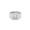 3,03 Karat Radiant Cut Diamant Ost West Ring 14K Weiß