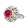 3.04 Carat Star Ruby No-Heat Burma & Diamond 18K Gold Sunburst Ring