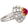 3.04 Carat Star Ruby No-Heat Burma & Diamond 18K Gold Sunburst Ring