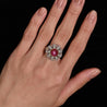 3.04 Carat Star Ruby No-Heat Burma & Diamond 18K Gold Sunburst Ring