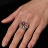 3.04 Carat Star Ruby No-Heat Burma & Diamond 18K Gold Sunburst Ring