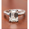 3.07 Carat Emerald Cut Lab Grown Diamond Ring in 14k White Gold Cathedral Setting