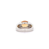 3.07 Carat Orange Precious Topaz & Floating Diamond Ring in East West Setting