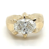 3,20 Karat Ovalschliff Lab Grown CVD Diamant Solitär Herren Ring in 14K Gold