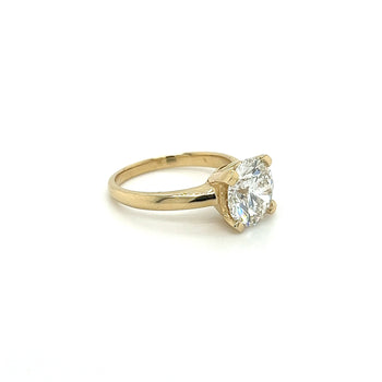 3.40 Carat Round Cut F/VS2 Lab Grown Diamond Solitaire Ring in 14K Yellow Gold – Assay Jewelers