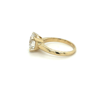3.40 Carat Round Cut F/VS2 Lab Grown Diamond Solitaire Ring in 14K Yellow Gold – Assay Jewelers