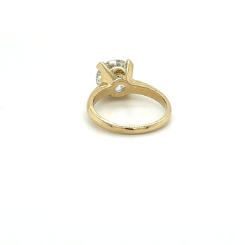 3.40 Carat Round Cut F/VS2 Lab Grown Diamond Solitaire Ring in 14K Yellow Gold – Assay Jewelers