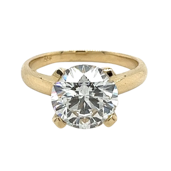 3.40 Carat Round Cut F/VS2 Lab Grown Diamond Solitaire Ring in 14K Yellow Gold – Assay Jewelers