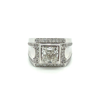 3.41 Carat Lab Diamond Mens Cluster Ring in 18K White Gold – Assay Jewelers