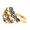 3.50 CT Blue Sapphire and 1.0 CTW Diamond Cluster Ring in 18K Gold