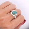 3.50 Carat Black Opal & Diamond Halo Platinum Filigree Ring