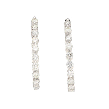 3.72 Carat Diamond Full Eternity Hoop Earrings in 18k White Gold – Assay Jewelers