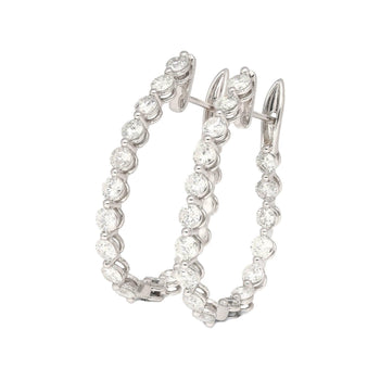 3.72 Carat Diamond Full Eternity Hoop Earrings in 18k White Gold – Assay Jewelers