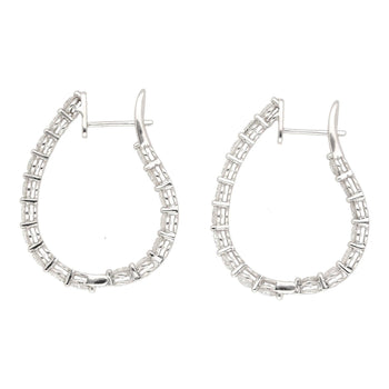 3.72 Carat Diamond Full Eternity Hoop Earrings in 18k White Gold – Assay Jewelers