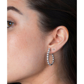 3.72 Carat Diamond Full Eternity Hoop Earrings in 18k White Gold – Assay Jewelers