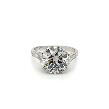 3.72 Carat Lab Grown Diamond Ring in Half Bezel Platinum Setting – Assay Jewelers