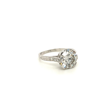 3.72 Carat Lab Grown Diamond Ring in Half Bezel Platinum Setting – Assay Jewelers