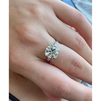 3.72 Carat Lab Grown Diamond Ring in Half Bezel Platinum Setting – Assay Jewelers