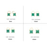 3mm-4mm Colombian Emerald Square-Cut Stud Earrings in 18k Gold