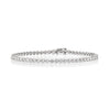 4 carats Diamant naturel rond 2,7 mm Bracelet tennis 3 griffes en or blanc 18 carats 7"