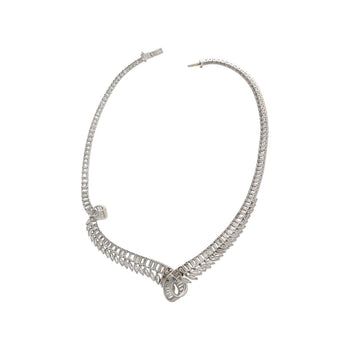 40 Carat Marquise And Baguette Cut Diamond Chandelier Platinum Choker Necklace – Assay Jewelers