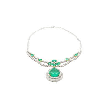 45.58 Carat TW Colombian Emerald & Diamond Chandelier Drop Necklace – Assay Jewelers