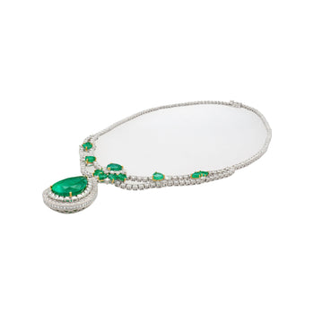 45.58 Carat TW Colombian Emerald & Diamond Chandelier Drop Necklace – Assay Jewelers