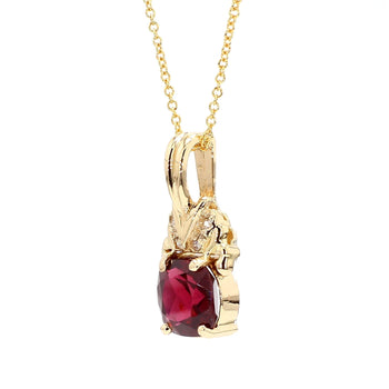 4.02 Carat Cushion Rhodolite Garnet 14K Gold Solitaire Pendant – Assay Jewelers
