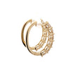 4.10 Carat Round Cut Lab Grown Diamond in 14K Yellow Gold Clip-On Hoop Earring