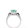 4.17 Carat Colombian Emerald & Diamond Unisex 14K White Gold Ring