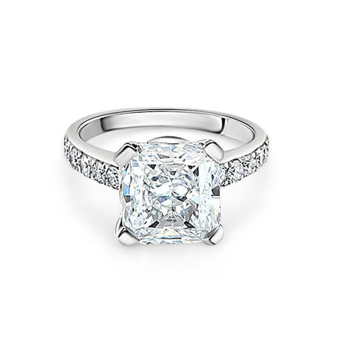 4.25 Carat Cushion Cut H/SI1 Lab grown Diamond Ring