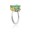 4.5 Carat Emerald Cut Colombian Emerald Ring in Thin 18k White and Yellow Gold