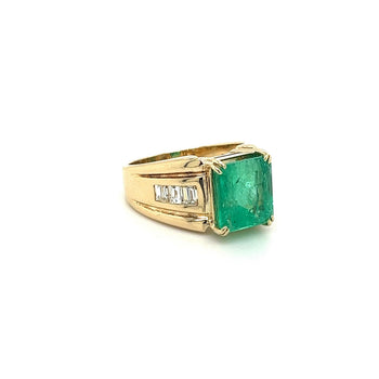 4.60 Carat Natural Colombian Emerald & Diamond 14K Gold Unisex Ring – Assay Jewelers
