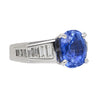 4.71ct Oval Cut SriLanka Sapphire Diamond 18KWhite Gold Ring