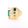 5 Carat Marquise Emerald & Baguette Diamond Channel 18K Gold Vintage Ring