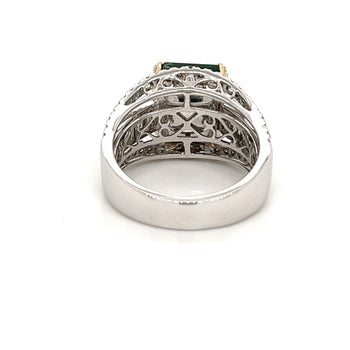 5 Carat Natural Emerald and Baguette Diamond 14k White Gold Art Deco Ring – Assay Jewelers