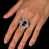 5.3 Carat Pear Cut Ruby & Baguette Diamond Ballerina White Gold Ring