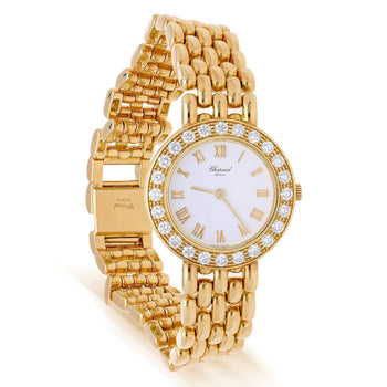 Chopard Classic 10/6206 18K Gold 25mm Diamond Bezel White Dial Watch – Assay Jewelers