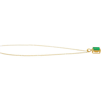 5.42 Carat Natural Emerald Pendant Necklace with Yellow Diamond Halo in 18k Gold – Assay Jewelers