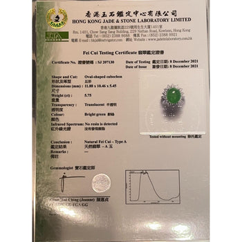 5.74ct Grade A Green Jade with Round-Cut Diamond Halo Ring – Assay Jewelers
