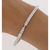 6 Carat Diamond Princess Cut Diamond Half Bezel Channel Tennis Bracelet