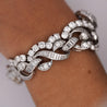 60 Carat Baguette & Round Cut Diamond in Platinum Retro Scroll Design Bracelet