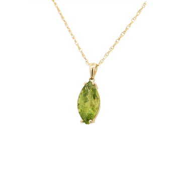6.88 Carat Peridot Pendant Necklace in 14K Yellow Gold Rope Chain – Assay Jewelers