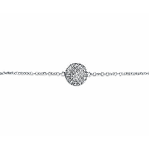 6mm - 9mm Round Diamond Disc Bracelet in 18K White Gold