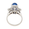 7.04 Carat Blue Star Sapphire and Diamond Platinum Ballerina Ring