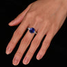 7.19 Carat Color Changing No Heat Ceylon Sapphire and Diamond Ring