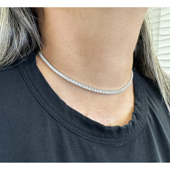 7.5 Carat Round Diamond Adjustable Choker Tennis Necklace 16-18" – Assay Jewelers