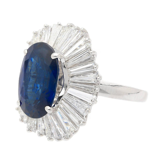 7.7 Carat No-Heat Blue Sapphire and Diamond Ring Convertible to Pendant