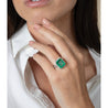 8 carat Russian Emerald in 18K White Gold Diamond Halo Ring